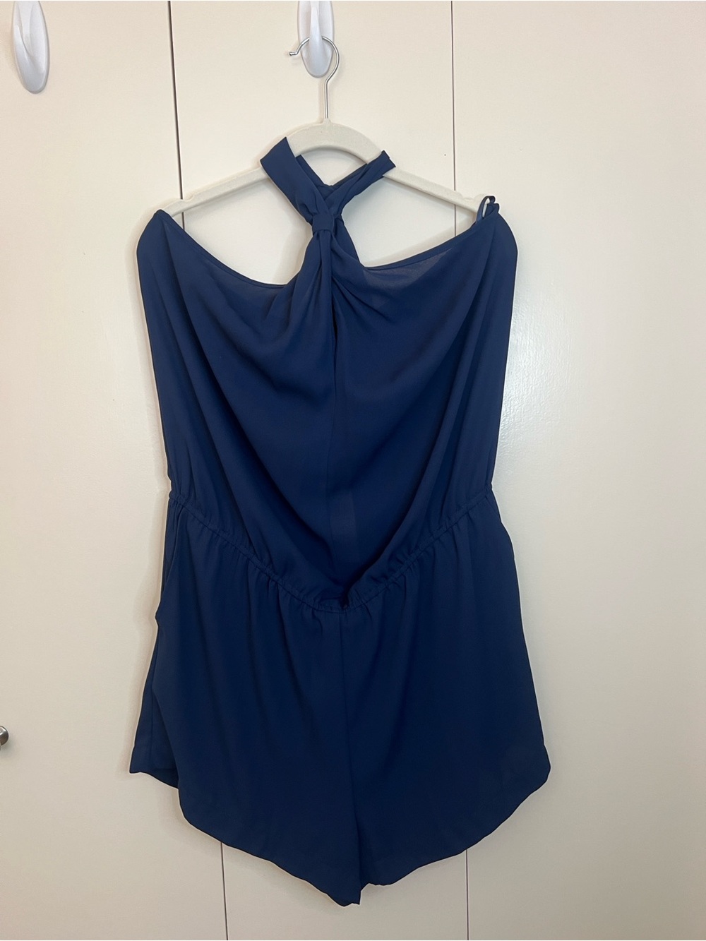 BCBGMaxAzria Navy Halter Romper